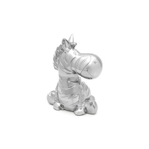 Zilverstad Spaarpot Zebra zilver kleur