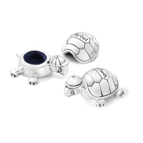 Zilverstad Tanden en Haarlokdoosje Schildpad zilver kleur