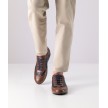 Werner Kern 28062 Positano heren casual danssneakers cognac met blauwe elementen