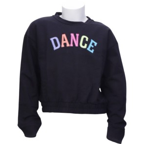 Papillon Zwarte Trui met ronde hals van Franse badstof "DANCE" 24PK2948