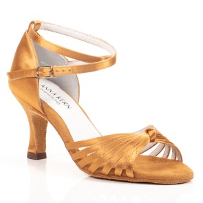 Anna Kern 526-60 Blanche Dames Dansschoenen van brons kleurig Satijn voor Latin en Salsa