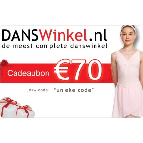 Danswinkel cadeaubon 70 Euro