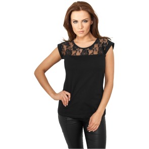 Urban Classics t-shirt met kant dames