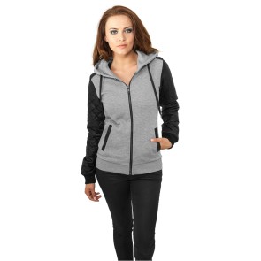 Urban Classics Diamond Leather Imitation Sleeve Zip Hoody