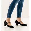 Werner Kern Ashley zwart 4.5cm dames dansschoenen zwart suede dichte neus bandje wreef