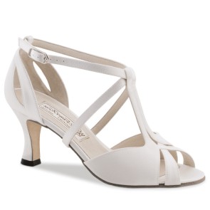 Werner Kern Francis Dames Dansschoenen voor Salsa en Latin dansstijlen - witte Bruidsschoenen met Lederen zolen