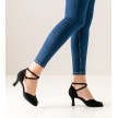 Werner Kern Asta zwart suede 6.5cm dansschoenen voor dames stijldansen open neusje