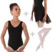 alista balletkleding set 2 meisjes balletpanty balletrokje en balletpakje zwart