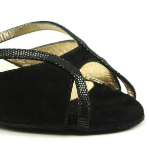 tango schoenen zwart met glitters nueva epoca shakira open neus dansschoenen