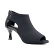 Portdance PD810 dames dansschoenen zwart glitter twee hakhoogtes