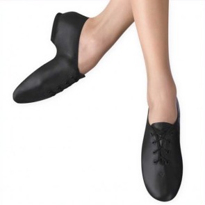 Zwarte jazzschoenen van soepel leer vetermodel met splitzool Alista Dancer Basic