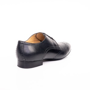 Lederen zwarte heren dans schoen met zacht voetbed en suede zool 6642 anna kern
