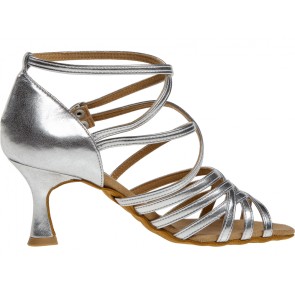 Diamant 108-077-013 latin schoenen meerdere bandjes zilver zijkant