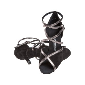Diamant 178-058-501 latin dansschoenen stilettohak zwart brons open teen 