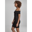 Urban Classics Ladies Off Shoulder Rib Dress zwart