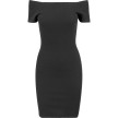 Urban Classics Ladies Off Shoulder Rib Dress zwart