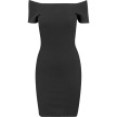 Urban Classics Ladies Off Shoulder Rib Dress zwart