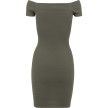 Urban Classics Ladies Off Shoulder Rib Dress olive