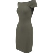 Urban Classics Ladies Off Shoulder Rib Dress olive