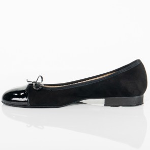 zwarte lakleer en suede dansschoenen van Werner Kern Garda brede hak van 15 mm hoogte