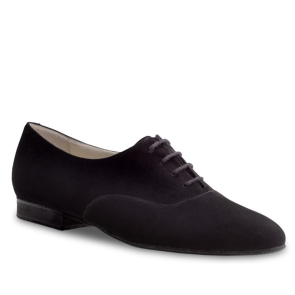Werner Kern Franca dames dansschoenen met vetersluiting en lage hak - zwart suede