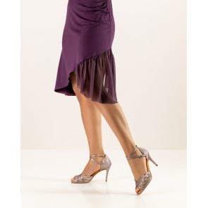 Anna Kern 930-80 Ivette dansschoenen dames glitters met plateau voor kizomba bachata latin tango