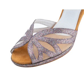 Anna Kern 930-80 Ivette neusje dames latin schoenen met open neus bandjes en gaas