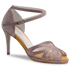 Anna Kern 930-80 Ivette glitter Dames dansschoenen met stiletto hak en plateauzool - multicolor