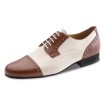 heren dansschoenen met bruin en creme kleurig nappa leer werner kern 28051