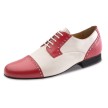 tweekleurige heren dansschoenen werner kern met rood met creme nappa leer 28051
