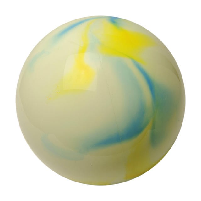 Pastorelli metallic geel en licht blauw gemarmerd ritmisch gymnastiek bal