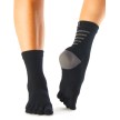 ToeSox Mediumweight Sport Sock Crew zwart voorkant