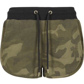Urban Classics TB1637 Dames Shorts Camouflage Olijfgroen