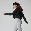 zwarte korte capuchon trui voor dans en sport ToeSox Tavi Noir dames pasvorm