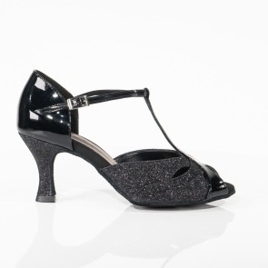 Dames salsa schoen Lidmag 4/46 zwart glitter lakleer