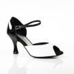 Lidmag Dames Latin dansschoenen 6/43 zwart lakleer witte glitter