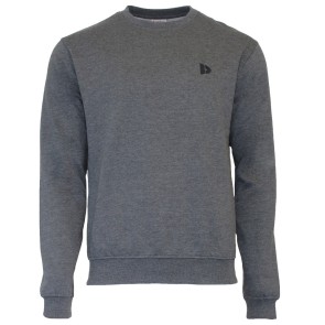 Donnay Heren Fleece Crew Sweater Dean grijs voorkant