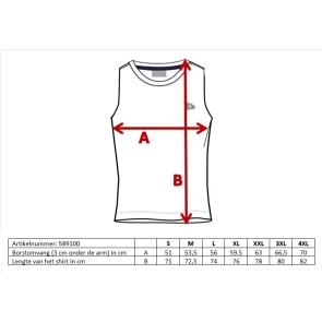 Donnay Heren Mouwloos T-shirt Stan maattabel