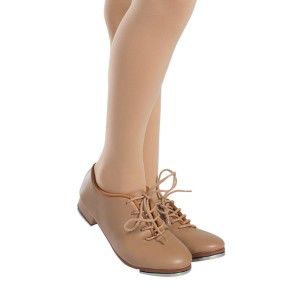 SoDanca TA05 Beige Tap dansschoenen voor Volwassenen met Vetersluiting