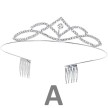 25010_1A Alista Metalen Tiara met Witte Strass voor Ballet
