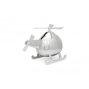 Zilverstad Spaarpot Helikopter zilver kleur