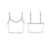 Temps Danse Agir Viscose Fine Straps Bra zwart patroon