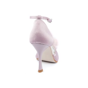 Portdance bruidsschoenen PD855 Roze hak 7 cm hoog zool van leer