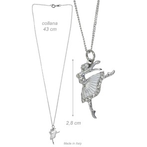 Alista Dancer Basics  Alista Ballerina Ketting met Zilverkleurig Strass