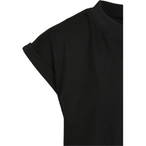 Urban Classics UCK2983 Meisjes T-shirt van Biologisch Katoen zwart kapmouw