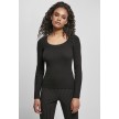 Urban Classics Dames Trui met wijde Halslijn zwart voorkant
