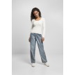 Urban Classics Dames Trui met wijde Halslijn wit