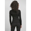 Urban Classics Dames Trui met wijde Halslijn zwart  achter