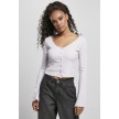Urban Classics TB4533 Dames Korte Ribstof Vest met Lange Mouwen