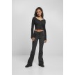 Urban Classics Dames Cropped Rib Cardigan zwart
